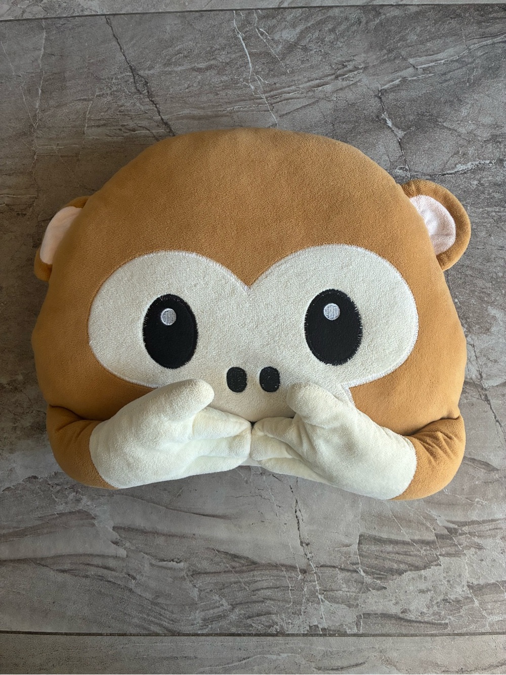 Plush Monkey Emoji Pillow